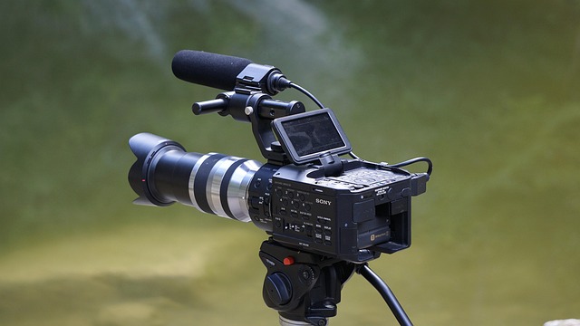 broadcast camera in television studio